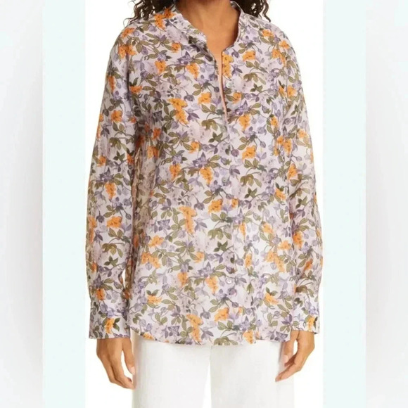 Vince Wisteria Vine Button-Up Womens Blouse Floral Size XS - Picture 1 of 6
